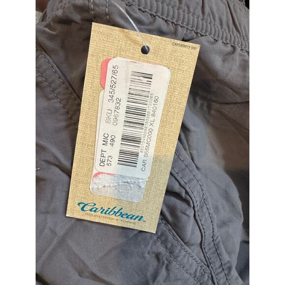 Men's Caribbean Swimwear Grey Trunks.  Size XL. - Picture 4 of 11